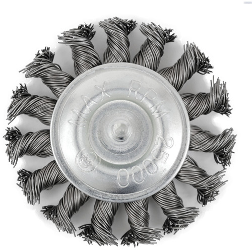 EKR275-20 Shaft-Mounted Knot Twisted Radial Brush, 3", .02" Fill, 1/4" Shank Chandler Sales