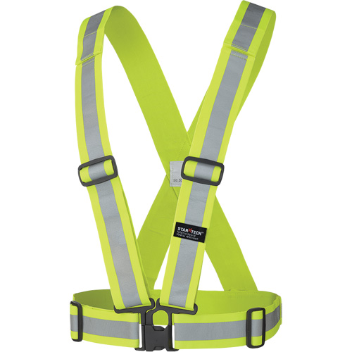 5592 Elastic Safety Harness, High Visibility Lime-Yellow, Silver Reflective Colour, One Size Chandler Sales