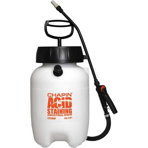 Industrial Acid Staining Sprayers, 1 gal. (4 L), Plastic, 12" Wand Chandler Sales