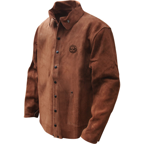 Veste de soudage en cuir fleur de vache refendu Gander Brand, Cuir, 2T-Grand, Brun Chandler Sales