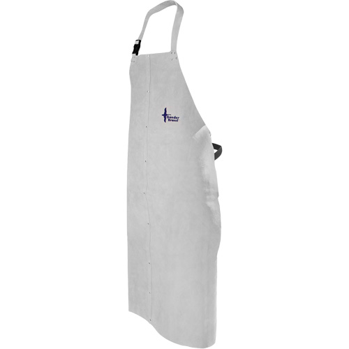 Leather Welding Apron, Bib, 52" L, Pearl Grey Chandler Sales