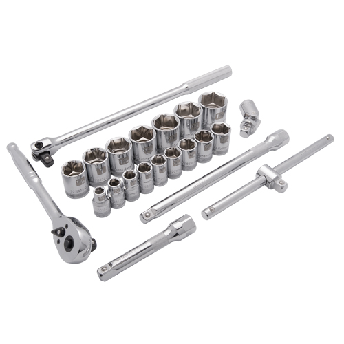 SAE Socket Set, 22 Pcs, 1/2" Drive Size Chandler Sales
