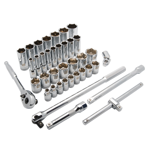 SAE Socket Set, 38 Pcs, 1/2" Drive Size, Deep Chandler Sales