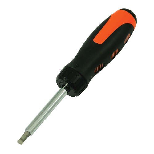 Ratcheting Multibit Screwdriver, 10-3/5" L, Cushion Grip Handle Chandler Sales