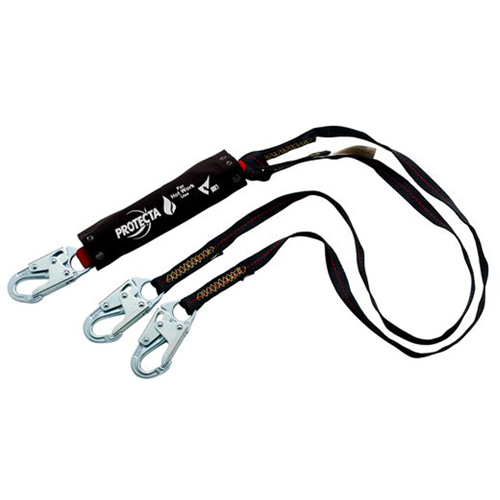 PRO Shock-Absorbing Lanyard, 4', Snap Hook Center, Snap Hook Leg Ends, Kevlar&reg; Chandler Sales