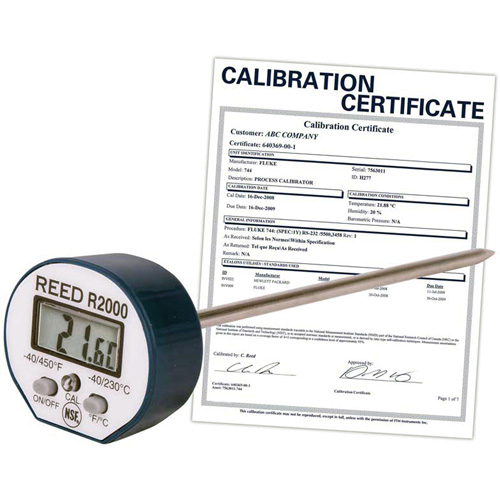 Thermometer with ISO Certificate, Contact, Digital, -40-450°F (-40-230°C) Chandler Sales