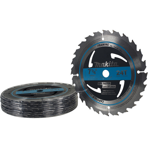 Lame de scie circulaire pour charpente &agrave; pointes au carbure, 7-1/4", 24 dents, Pour Bois Chandler Sales