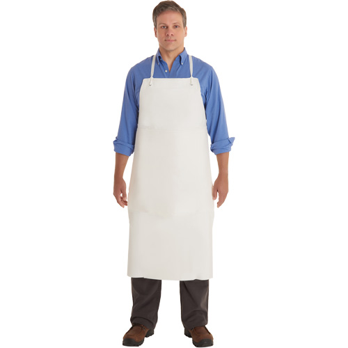 Tablier en PVC AlphaTec 56-101, PVC/Vinyle, Blanc, 33" la x 44" lo Chandler Sales