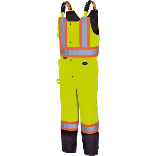 5041BB Pantalon &agrave; bretelles matelass&eacute; imperm&eacute;able, Polyester, Grand, Jaune lime haute visibilit&eacute; Chandler Sales