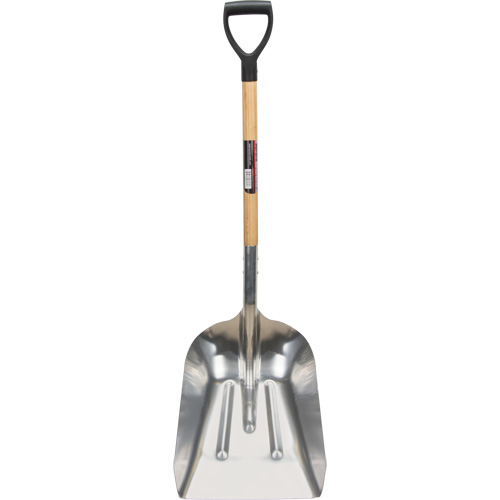 Scoop Shovel, Wood, Aluminum Blade, D-Grip Handle, 24-1/2" Length Chandler Sales