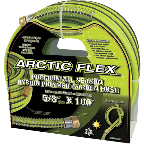 Premium Hybrid Polymer Garden Hose, PVC/Rubber, 5/8" dia. x 100' Chandler Sales