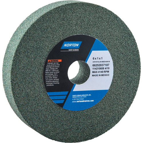 Meules pour rectifieuses d'&eacute;tabli - Meules Gemini, 6" x 1", Arbre de 1" Chandler Sales