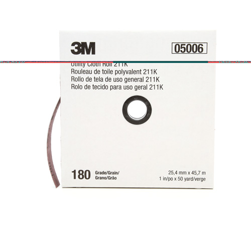 Utility Roll 211K, Aluminum Oxide, 1" W x 150' L, 180 Grit Chandler Sales