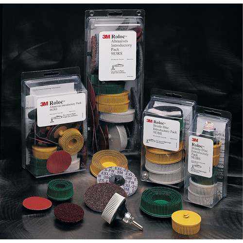 Scotch-Brite Roloc Bristle Disc Kit, Ceramic, 50, 80, 120 Grit, 2" Dia. Chandler Sales