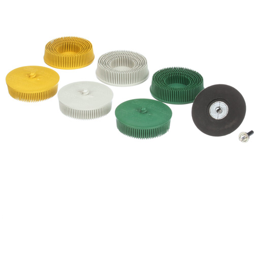 Roloc Bristle Disc Kit, Aluminum Oxide, Several Grit, 3" Dia. Chandler Sales