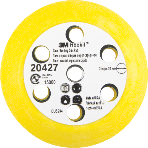 Hookit Clean Sanding Disc Pad Kit, 3" Dia. Chandler Sales