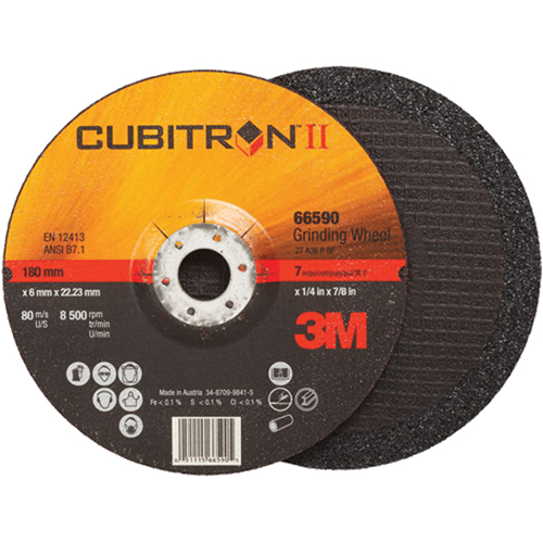 Meules &agrave; moyeu d&eacute;port&eacute; Cubitron II, 4" x 1/4", Arbre 3/8", Type 27 Chandler Sales