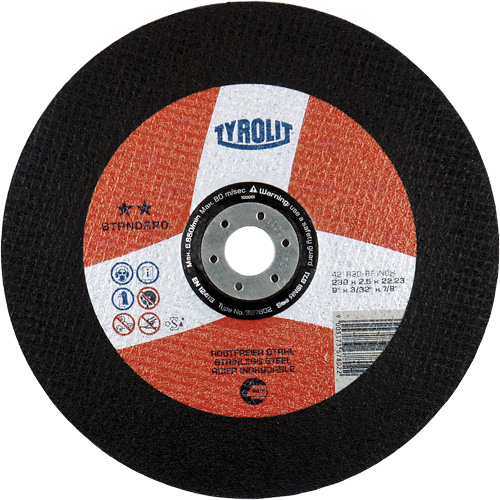 Disque de coupe INOX de premi&egrave;re qualit&eacute;, 6" x 5/64", Arbre de 7/8", Type 27, Oxyde d'aluminium, 10 200 Tr/min Chandler Sales