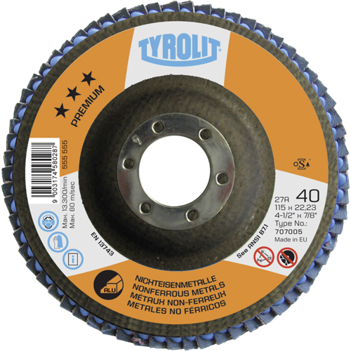 Flap Disc, 4-1/2" x 7/8", Type 29, 40 Grit, Ceramic Chandler Sales
