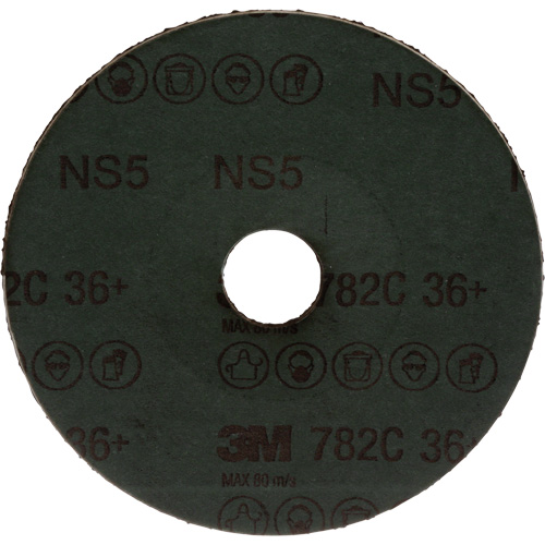Disque en fibre 782C, Grain de c&eacute;ramique, 36+, 5" Dia x 7/8" Arbre Chandler Sales