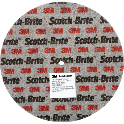 Meule unitaris&eacute;e EXL Scotch-Brite, 6" x 1/4", Arbre de 1/4", Grain de Fin, Carbure de silicium Chandler Sales