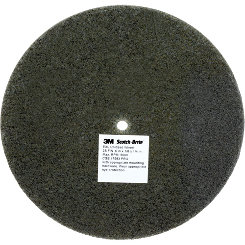 Scotch-Brite EXL Unitized Wheel, 6" x 1/8", 1/4" Arbor, Fine Grit, Silicon Carbide Chandler Sales