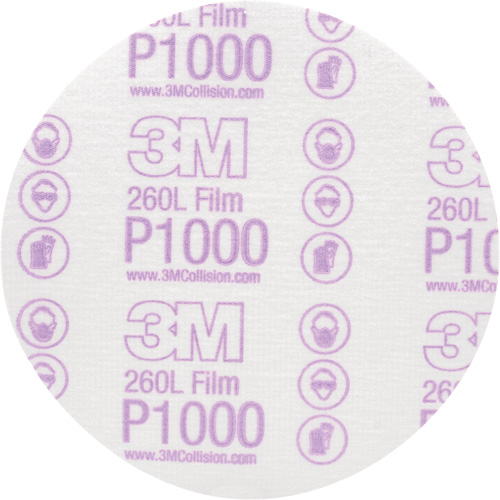 Hookit Finishing Film Disc, 6" Dia., P1000 Grit, Aluminum Oxide, Film Chandler Sales