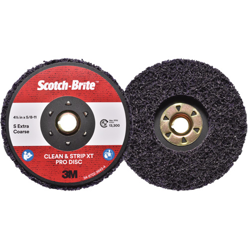 Disque  Clean and Strip  XT Pro Scotch-Brite, 4-1/2" dia., Grain Extra grossier, Carbure de silicium Chandler Sales