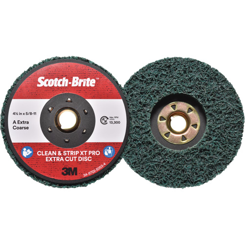 Disque extra coupe  Clean and Strip  XT Pro Scotch-Brite, 4-1/2" dia., Grain Extra grossier, Oxyde d'aluminium Chandler Sales
