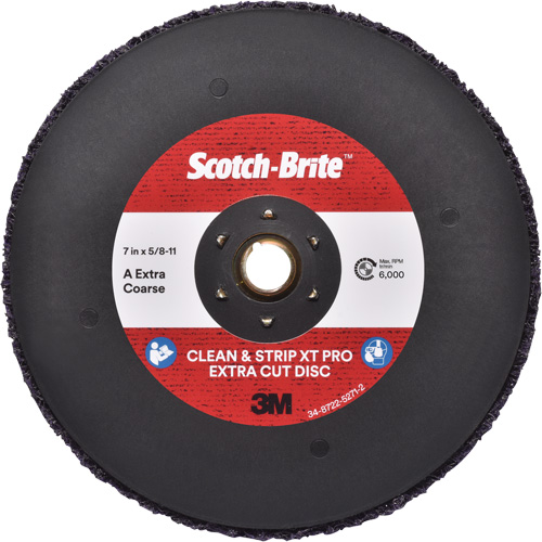 Disque extra coupe  Clean and Strip  XT Pro Scotch-Brite, 7" dia., Grain Extra grossier, Oxyde d'aluminium Chandler Sales