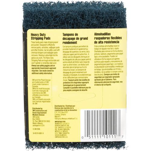 Heavy-Duty Stripping Pads, Aluminum Oxide, 3-1/2" x 5", Coarse Grit Chandler Sales