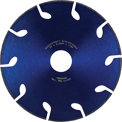 Meule &agrave; tronçonner Dialast RightCut, 5" x 0,05", Arbre de 7/8", Type 01/41, Losange, 12225 Tr/min Chandler Sales
