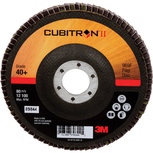 Disque &agrave; lamelles 969F Cubitron II , 5" x 7/8", Type 27, Grain 40+, C&eacute;ramique Chandler Sales