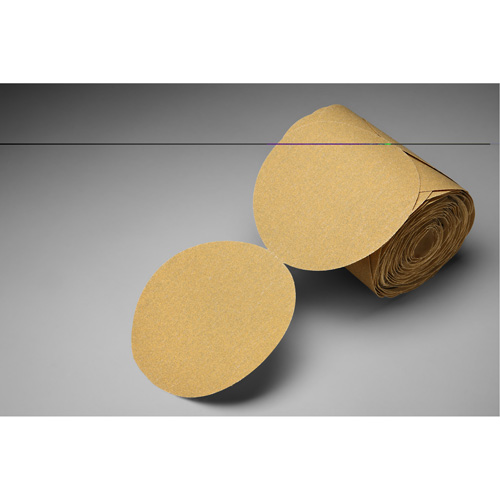 Disque abrasif dor&eacute; en rouleau de papier Stikit, 6" dia., Grain P150, Oxyde d'aluminium Chandler Sales
