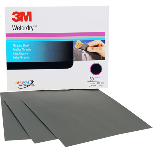 Wetordry Abrasive Sheet, 9" x 11", P500 Grit, Aluminum Oxide Chandler Sales