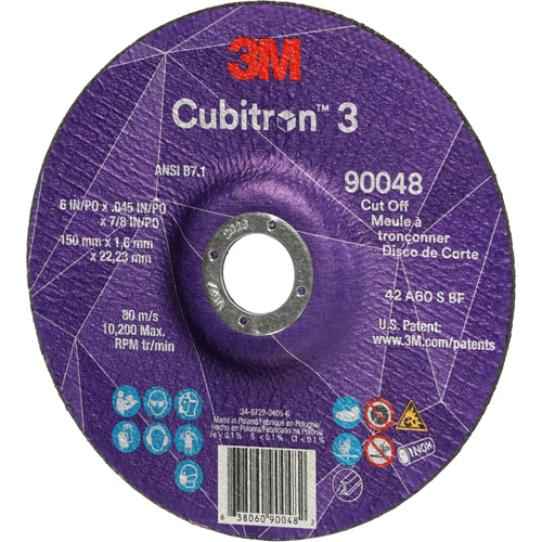 Meule &agrave; tronçonner Cubitron 3, 6" x 0,045", Arbre de 7/8", Type T27, C&eacute;ramique, 10 200 Tr/min Chandler Sales