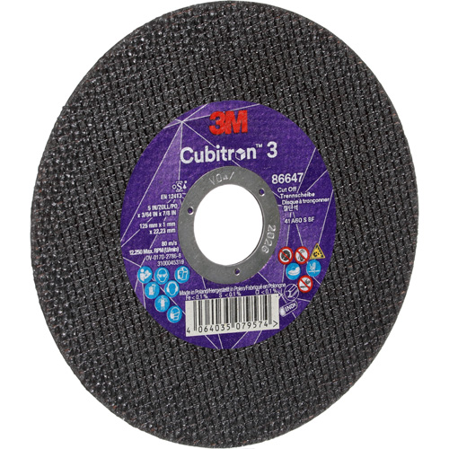 Disque de coupe Cubitron 3, 5" x 9/32", Arbre de 3/8", Type 41 Chandler Sales