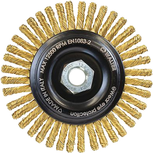 Brosse m&eacute;tallique &agrave; touret sans cr&eacute;ation d'&eacute;tincelles, 5" dia. x 5/8"-11 arbre Chandler Sales
