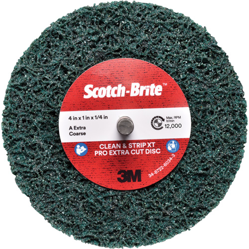 Disque Clean and Strip XT Pro Extra Cut Disc XC-DC Scotch-Brite, 4" dia., Grain Extra grossier, Oxyde d'aluminium Chandler Sales
