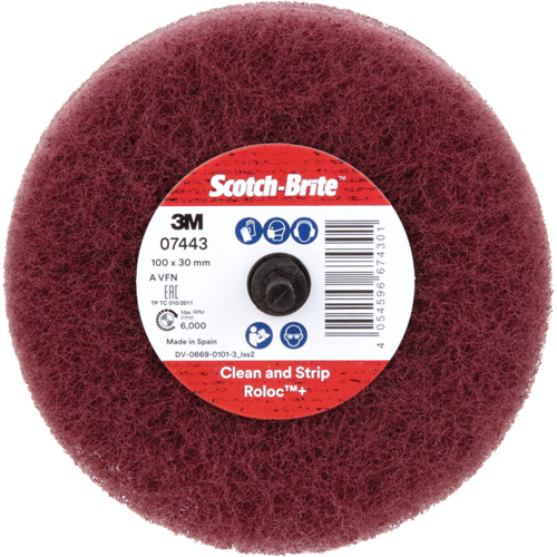 Scotch-Brite Roloc Plus General Purpose Scuffing Wheel, 4" Dia. Chandler Sales
