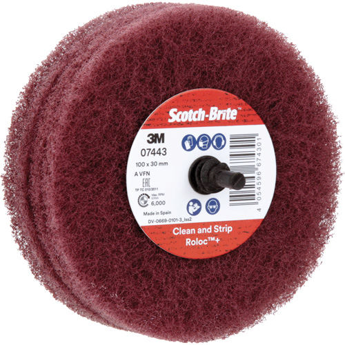 Scotch-Brite Roloc Plus General Purpose Scuffing Wheel, 4" Dia. Chandler Sales
