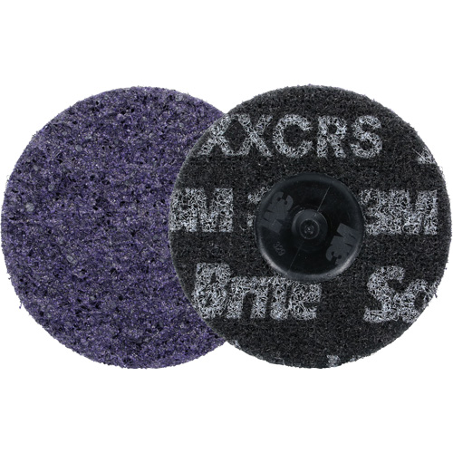 Meule robuste pour le conditionnement de pr&eacute;cision des surfaces Scotch-Brite Roloc, HD-DR, 3" dia., Grain 60+, C&eacute;ramique Chandler Sales