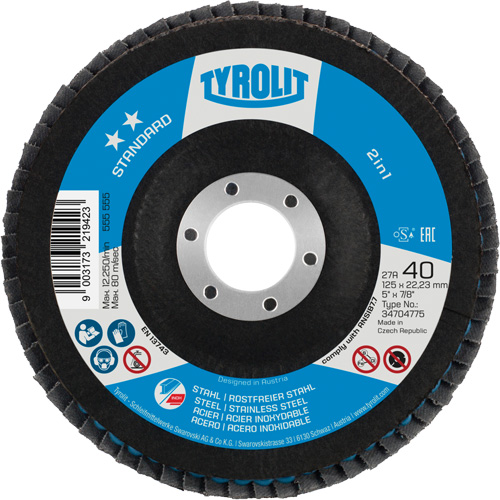 2-in-1 Flap Disc, 5" x Type 27A, 60 Grit Chandler Sales