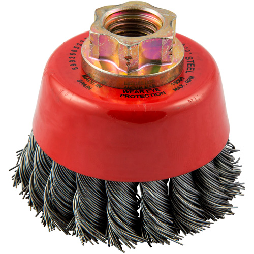 Knotted Wire Cup Brush, 2-3/4" Dia. x 5/8"-11 Arbor Chandler Sales