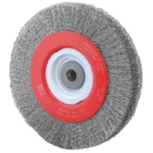Crimped Bench Wheel, 8" Dia., 0.014" Fill, 1/2"-2 Arbor Chandler Sales