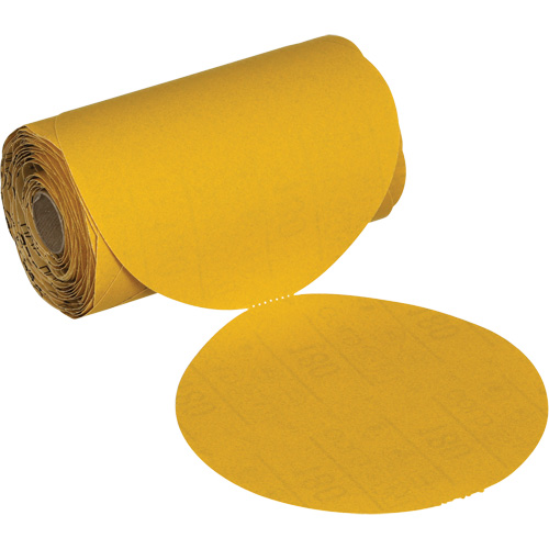Stikit No Hole Gold Abrasive Disc Roll, 6" Dia., 220 Grit, Aluminum Oxide Chandler Sales