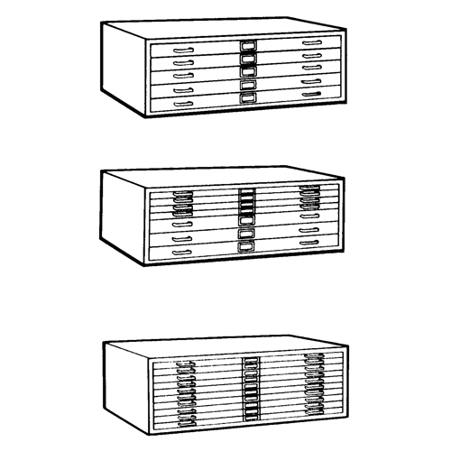Classeurs en acier pour plans, 5 Tiroirs, 40-3/8" la x 29-3/8" p x 16-1/2" h Chandler Sales