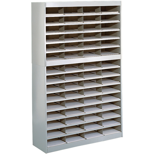 Casiers pour documentation &agrave; service intensif, Stationnaire, 60 fentes, Acier, 37-1/2" la x 12-3/4" p x 60" h Chandler Sales