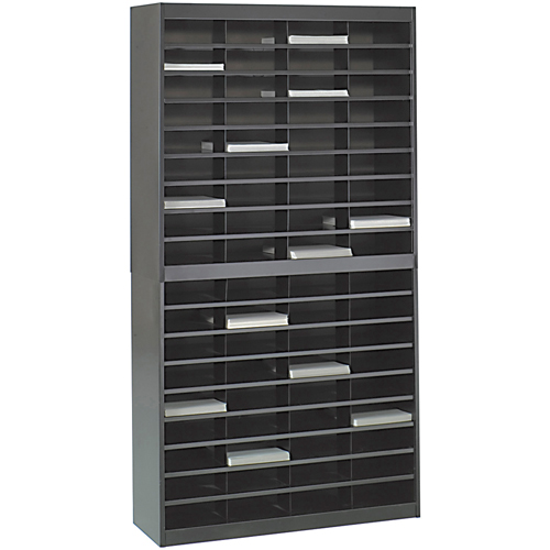Casiers pour documentation &agrave; service intensif, Stationnaire, 72 fentes, Acier, 37-1/2" la x 12-3/4" p x 71" h Chandler Sales