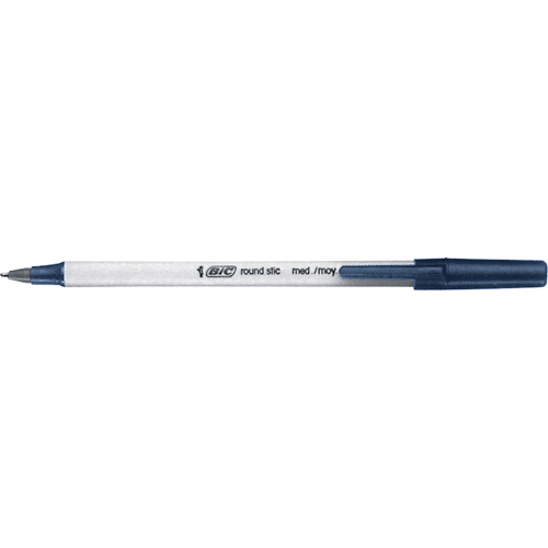 Bic&reg; Round Stic Ball Point Pen, Blue, 0.8 mm Chandler Sales